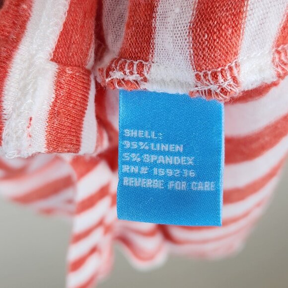 J. McLaughlin Brynn Linen Button Up Shirt in Stripe sz S Flawed - Picture 7 of 11